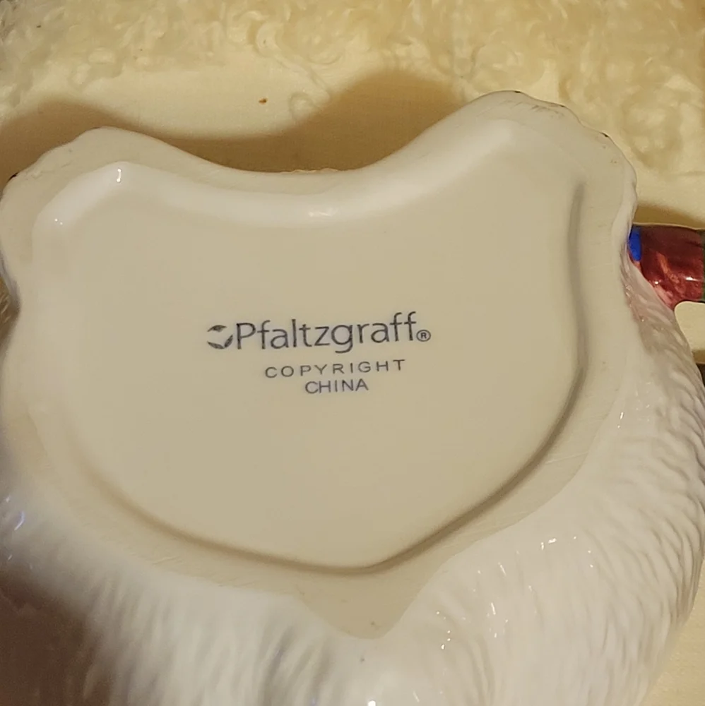 Vtg Pfaltzgraff Ceramic Glazed Polar Bear TeaPot W/Hot Chocolate Coffee Cup Mug
